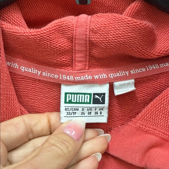 PUMA Women’s Coral Hoodie with Multicolor Sleeves Sz XS! - Picture 4 of 7